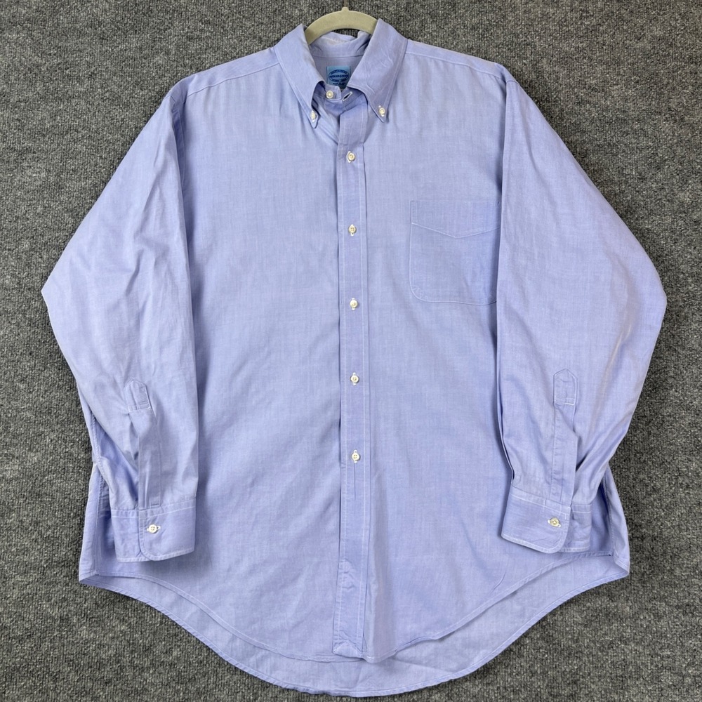 Mercer & Sons Shirt Mens 17/33 Light Blue Cotton Twill Button Down Made in USA